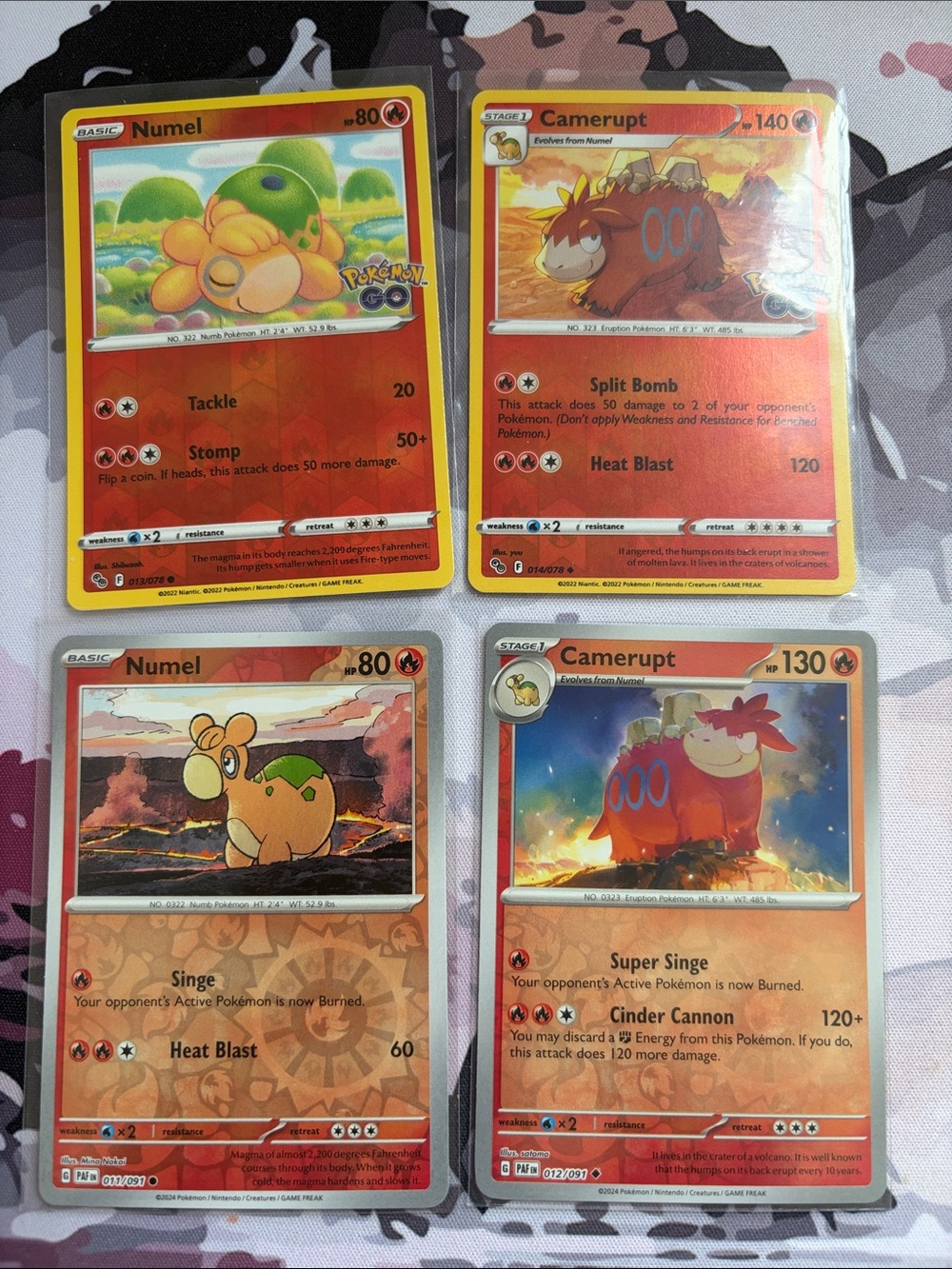 Numel & Camerupt Pokémon Evolution Reverse Holo Card Lot 🌋 | 4 Cards ✨5/$25✨